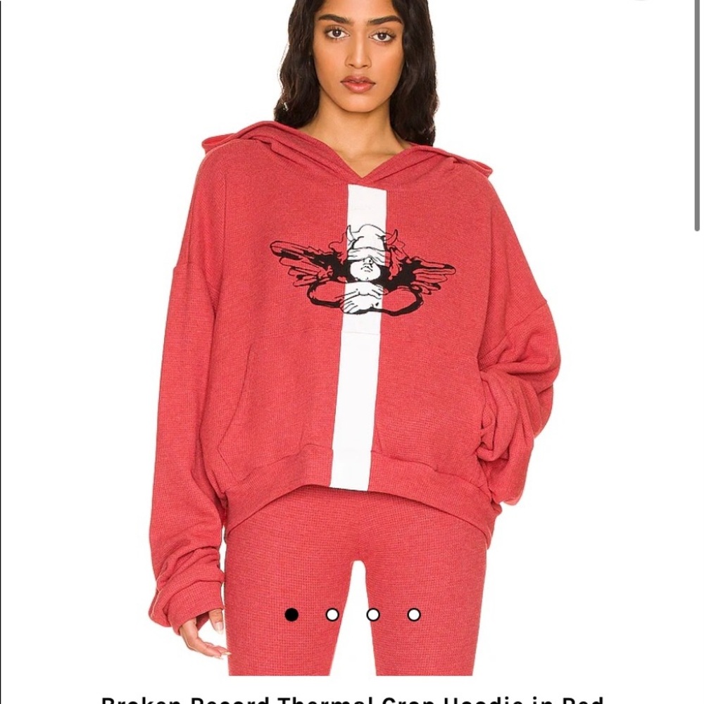 BOYS LIE - red thermal hoodie SOLD OUT EVERYWHERE
